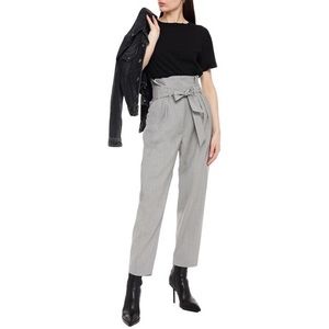 IRO Esyle Belted Pleated Wool-twill Tapered Pants